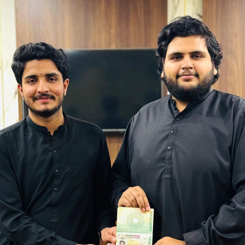 Highmark International student with his UK visa passport