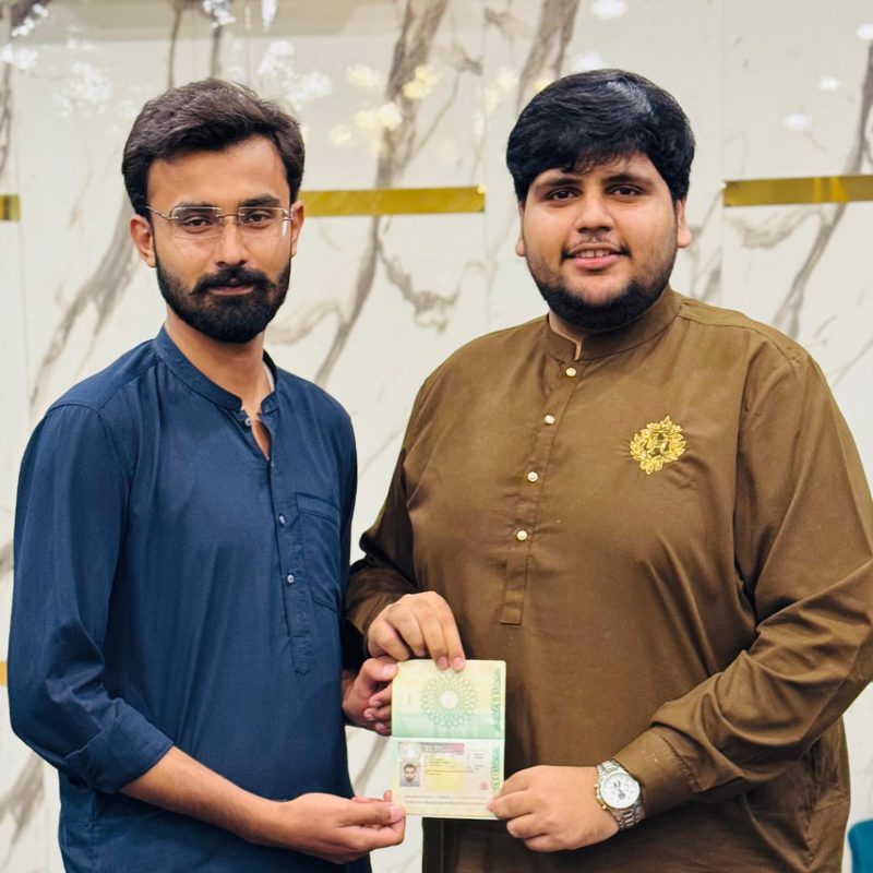 Highmark International student receiving his visa passport